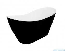 Besco Viya 160x70cm wanna wolnostojąca biało-czarna + syfon klik-klak chrom czyszczony od góry #WMD-160-VWC