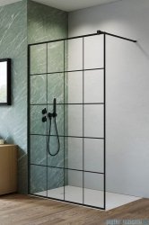 Radaway Nes Black Factory kabina Walk-in 90x200cm czarny mat/szkło przejrzyste 10013090-54-55