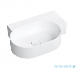 Omnires Ovo M+ umywalka nablatowa/wisząca prawa 66x44 cm  biały połysk OVO645UWPBP