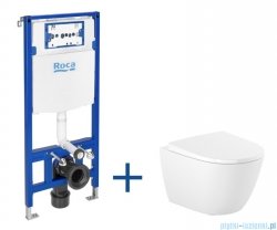 Roca zestaw podtynkowy DUPLO ONE + miska WC podwieszana ONA RIMLESS COMPACTO z deską A893106400