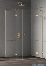 New Trendy Eventa Gold Shine kabina prysznicowa prostokątna 150x80x200 cm prawa przejrzyste Złoty połysk EXK-4779