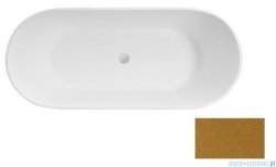 Besco Moya 170x72cm wanna wolnostojąca Glam Złota konglomeratowa + syfon klik-klak chrom #WMD-170-MZ