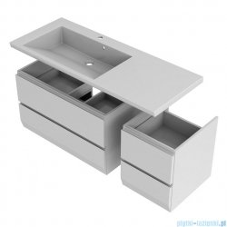 Oristo Brylant szafka z umywalką lewa 125x50x48cm biały połysk OR36-SD2S-85-1/OR36-SD2S-40-1/UME-BR-125-92-L