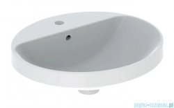 Geberit VariForm Umywalka owalna z półką z otworem na baterię 50x45cm szkliwiony spód 500.713.01.2