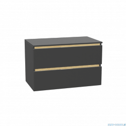 Excellent Tuto 2.0 szafka wisząca front gładki niski szary 80x50x46,5 cm blat szary MLEX.2172.K.80.011G.GRGR