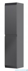 Oristo Brylant szafka boczna wysoka ryflowana 35x160x32cm czarny mat OR36-SB2D-35-8R