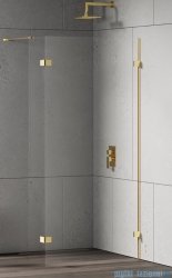 New Trendy Eventa Gold Shine kabina walk-in 130x200 cm jednoelementowa z dodatkową ścianką przejrzyste Złoty połysk EXK-4856