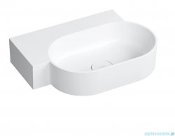 Omnires Ovo M+ umywalka nablatowa/wisząca lewa 55x38 cm biały mat OVO555UWLBM