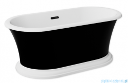 Besco Ziva B&W Matt 160x75 cm wanna wolnostojąca + syfon + maskownica odpływu Biały postument Biały #WMA-160ZBSW