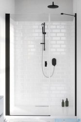 Radaway Nes 8 Black Dws I drzwi wnękowe 100cm lewe czarny mat/szkło przejrzyste 10078100-54-01L/10078111-01-01