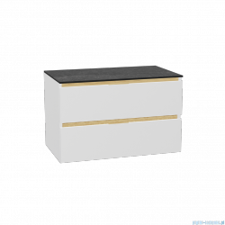 Excellent Tuto 2.0 szafka wisząca front gładki niski biały połysk 80x50x46,5 cm blat marmur MLEX.2172.K.80.01MA.WHWH