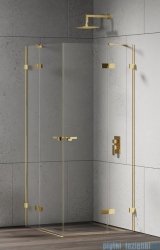 New Trendy Eventa Gold Shine kabina prysznicowa kwadratowa 100x100x200 cm przejrzyste Złoty połysk EXK-4761