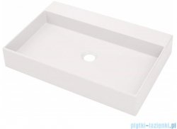 Deante Correo umywalka nablatowa granitowa 60x40 cm alabaster CQR AU6S