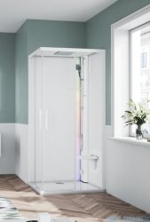 Novellini Glax 1 2.0 kabina z sauna parową 90x90 biała G21A99T5-1UU