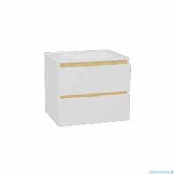 Excellent Tuto 2.0 szafka wisząca z umywalką PIK front gładki niski 60x50x46,5 cm biała MLEX.2172.K.60.0165.WHWH