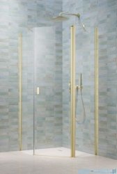 Radaway Nes Brushed Light Gold Ptj kabina pięciokątna 80x90cm prawa szczotkowane jasne złoto 10052000-98-01R/10052600-98-01