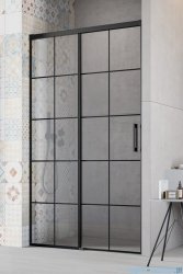 Radaway Idea Black Dwj Factory Drzwi wnękowe 130cm lewe czarny mat/szkło przejrzyste 387017-54-55L