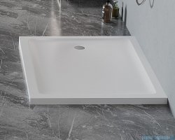 New Trendy Mild Satin Brodzik akrylowy prostokątny 90x80x4,5 cm biały mat B-0653