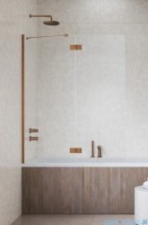 Radaway Essenza Brushed Copper PND II parawan nawannowy 110cm lewy szczotkowana miedź/przejrzyste 110002110-93-01L