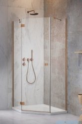 Radaway Essenza 8 Brushed Copper Ptj kabina pięciokątna 90x80cm lewa szczotkowana miedź 10490000-93-01L/10490600-01-01