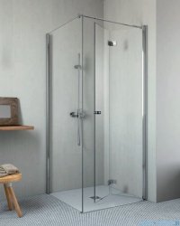 Radaway Essenza New KDJ-B kabina prysznicowa 80x80 prawa przejrzyste + brodzik Doros C + syfon 385081-01-01R/384051-01-01/SDRC8080-01