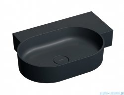 Omnires Ovo M+ umywalka nablatowa/wisząca prawa 66x44 cm black lava mat OVO645UWPBLV