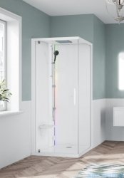 Novellini Glax 1 2.0 kabina z sauna parową 90x90 lewa biała G21GF99ST5-1UU