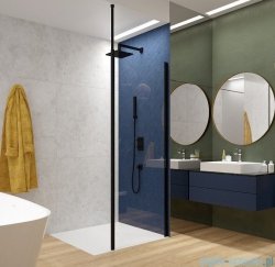 Sanplast Exa Line Pu/EXA LINE Kabina walk-in 90x200 cm czarny matowy 600-540-1530-59-401