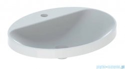 Geberit VariForm Umywalka owalna z półką z otworem na baterię, bez przelewu 60x48cm szkliwiony spód KeraTect 500.727.00.2