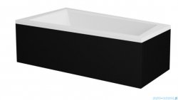 Besco Intima 150x85cm wanna asymetryczna lewa + obudowa CZARNY mat + syfon CZARNY #WAI-150-NLI/OAIT-150-NSC/19977