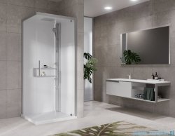Novellini Glax 2 2.0 kabina z hydromasażem 90x90 prawa srebrna G22GF99DT1-1BB