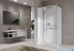 Novellini Glax 2 2.0 kabina z hydromasażem 120x80 lewa srebrna G222P120ST1-1BB