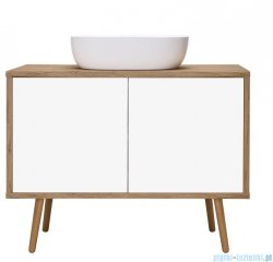 Oltens Hedvig szafka 95 cm podumywalkowa wisząca biały połysk/dąb naturalny 60204060