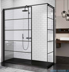 Novellini Kuadra H kabina walk-in pasy 180x90cm czarna KUADH120-82H/KUADH90-82H/KUADHSF-H