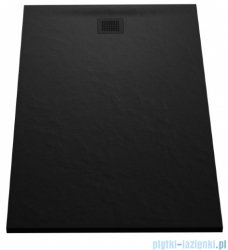 New Trendy Mori brodzik konglomeratowy prostokątny 140x90x3 cm czarny B-0408
