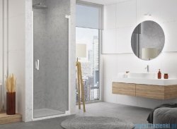 SanSwiss Cadura White Line drzwi wahadłowe 70cm jednoczęściowe prawe z profilem przyściennym biały mat CA1CD0700907