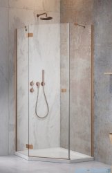 Radaway Essenza Ptj Brushed Copper kabina pięciokątna 90x80cm lewa szczotkowana miedź 1385010-93-01L/1385053-01-01