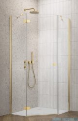 Radaway Essenza Gold Ptj kabina pięciokątna 90x90cm lewa szkło przejrzyste 1385010-09-01L/1385050-01-01