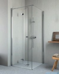 Radaway Essenza New KDJ-B kabina prysznicowa 80x80 lewa przejrzyste + brodzik Doros C + syfon 385081-01-01L/384051-01-01/SDRC8080-01