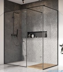Radaway Modo New Black III kabina Walk-in 75x90x200 Frame czarny mat/szkło przejrzyste 389075-54-56/389094-54-56/389000-54