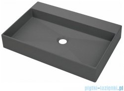 Deante Correo umywalka nablatowa granitowa 60x40 cm antracyt metalik CQR TU6S