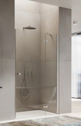 Ronal ANNEA AN13 Drzwi jednoczęściowe ze ścianką stałą w linii 90x200cm prawe nikiel szczotkowany AN13D09002507