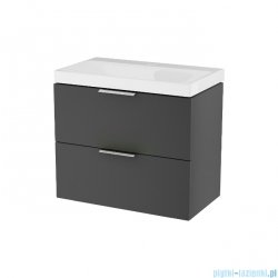 Excellent Blanko szafka 64 cm, czarny soft z umywalką z otworem na baterię, uchwyt chrom MLEX.6317.K.640.BLCR