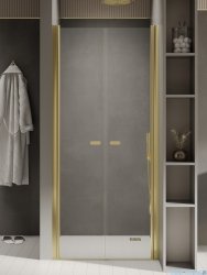 New Trendy New Soleo Light Gold 170x195 cm drzwi wnękowe podwójne złoty połysk/szkło przejrzyste D-0526A