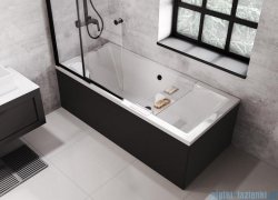 Besco Quadro obudowa wanny CZARNY mat 165x75cm #OAQ-165-PKC