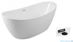 Besco Ayla wanna 170x80cm wolnostojąca z syfonem i przelewem CZARNYM #WAS-170-ACZ