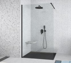 Besco Aveo Black kabina walk-in 110x195cm przejrzyste AVB-110-195C