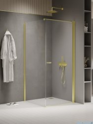 New Trendy New Soleo Light Gold 90x90x195 cm kabina wspornik prosty złoty połysk/szkło przejrzyste K-1841-WP