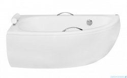Besco Milena Premium 150x70cm wanna asymetryczna lewa z uchwytami i zagłówkiem + obudowa + syfon #WAM-150-NL$/OAM-150-NL/19975