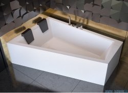 Besco Intima Duo 180x125cm wanna asymetryczna lewa + obudowa + czarny syfon #WAID-180-NL/#OAP-180-INT/19977